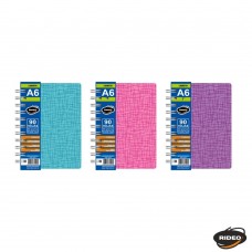 LIBRETA RIDEO A6 CON ELASTICO LISO 90 hj