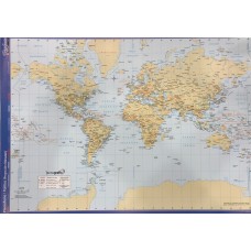 MAPA CROMO PLANISFERIO POLITICO 25 hj