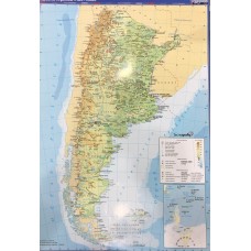 MAPA CROMO REPUBLICA ARGENTINA FISICO/POLITICO 25 hj