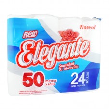 PAPEL HIGIENICO ELEGANTE 1hj EXTRA BLANCO paquete x 24 rollos x 50mts