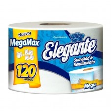 PAPEL HIGIENICO ELEGANTE 1hj MEGAMAX bulto x 12 rollos x 120mts