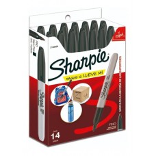 MARCADOR SHARPIE FINO NEGRO x 14u