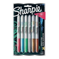 MARCADOR SHARPIE FINO METALIC x 6u