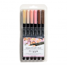 MARCADOR LYRA AQUA BRUSH DUO SKIN TONES x 6u