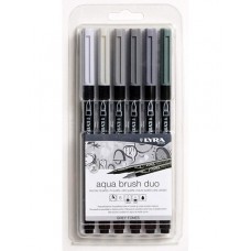 MARCADOR LYRA AQUA BRUSH DUO GRISES x 6u