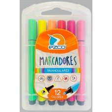 MARCADOR EZCO TRIANGULAR x 12u