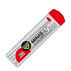 MINA PIZZINI..0.7mm.2B TUBO x 12u.