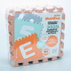 PISO GOMA EVA MULTIEVA 30x30 15 PIEZAS VOCALES/NUMEROS