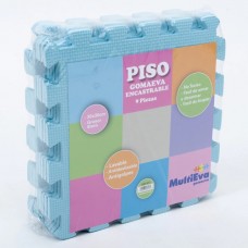 PISO GOMA EVA MULTIEVA 30x30 9 PIEZAS PASTEL LISO