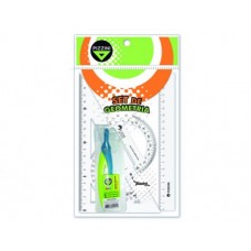 KIT GEOMETRIA PIZZINI 20cm + COMPAS x 4u