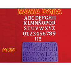MOLDE SILICONA Nø59 LETRAS/NUMEROS x u