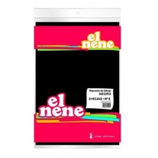 REPUESTO DE DIBUJO Nø6 NEGRO 6 hj x 25 paquetes EL NENE