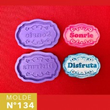 MOLDE SILICONA Nø134 SONRIE/DISFRUTA x 2u