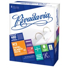 REPUESTO ESCOLAR Nø3 480 hj RAYADO x 8 paquetes RIVADAVIA