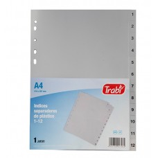 SEPARADOR A4 TRABI POLIPROPILENO 1-12