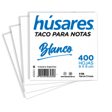 TACO 9x9cm HUSARES BLANCO 400 hj