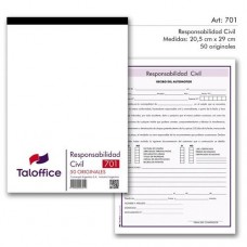 TALONARIO TALOFFICE 701 RESPONSABILIDAD CIVIL x hj OFERTA