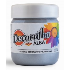 ACRILICO DECORALBA 200cc PLATA x u