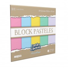 BLOCK CARTULINA 32x25 COLOR PASTELES 20 hj MURESCO