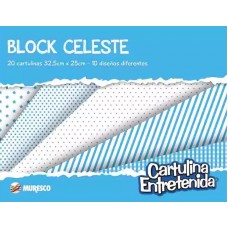 BLOCK CARTULINA 32x25 COLOR CELESTE 20 hj MURESCO