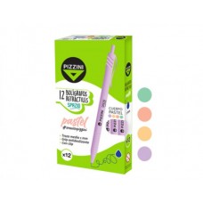 BOLIGRAFO PIZZINI SPAZIO RETRACTIL PASTEL x 12u