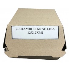 CAJA HAMBURGUESA KRAFT LISO 12x12x9.5cm x 50u