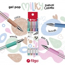 BOLIGRAFO FILGO GEL POP MILKY x 4u