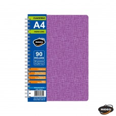 CUADERNO A4 RIDEO TAPA PLASTICA LISO 90 hj
