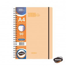 CUADERNO A4 RIDEO CON ELASTICO TAPA PLASTICA RAYADO 90 hj