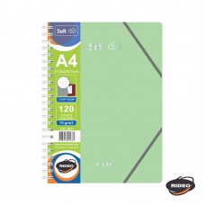 CUADERNO A4 RIDEO 3 SOLAPAS TAPA PLASTICA RAYADO 120 hj