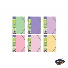 CUADERNO 17x24 RIDEO 3 SOLAPAS TAPA PLASTICA RAYADO 120 hj