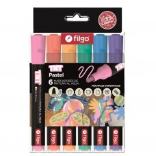 MARCADOR FILGO TNT PASTEL x 6u