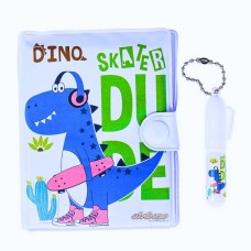 LIBRETA COLOURS MINI DINO CON BOLIGRAFO RAYADO