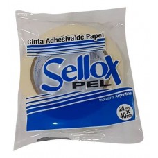 CINTA ADHESIVA PAPEL 24mmx40mt x 6u SELLOX