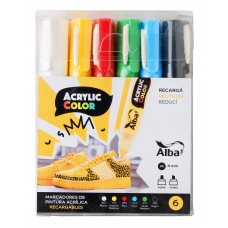 MARCADOR ALBA ACRYLIC M COLOR X 6u