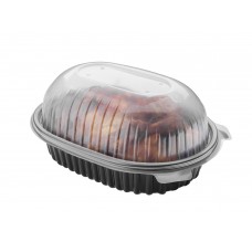 BANDEJA PLASTICA POLLO CON TAPA CRISTAL x 10u