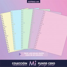 REPUESTO CUADERNO INTELIGENTE A4 50 hJ PASTEL LISO MI PUNTO CERO