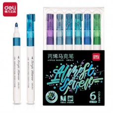 MARCADOR DELI ACRILICO GLITTER x 6u