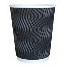 VASO POLIPAPEL 240cc/8oz RIPPLE NEGRO WEL CUP x 50u