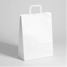 BOLSA PAPEL BLANCA CON MANIJA 22x24x10cm x u