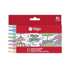 MARCADOR FILGO PINTO 2220 GLITTER PASTEL x 8u