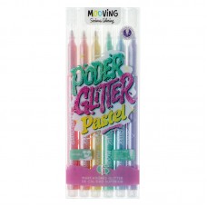 MARCADOR MOOVING GLITTER PASTEL x 6u