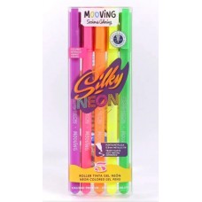 BOLIGRAFO MOOVING GEL SILKY NEON ROLLER x 5u