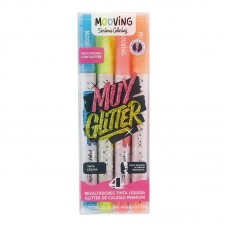 RESALTADOR MOOVING MUY GLITTER x 4u