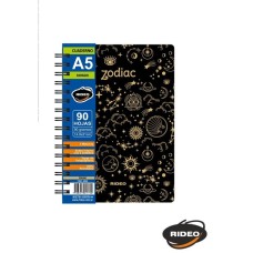 CUADERNO A5 RIDEO TAPA PLASTICA RAYADA 90 hj