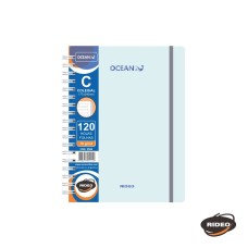 CUADERNO 17x24 RIDEO CON ELASTICO TAPA PLASTICA RAYADO 120 hj
