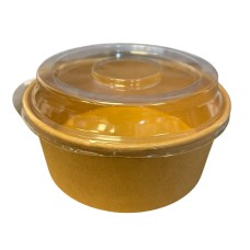 ENSALADERA POLIPAPEL CON TAPA KRAFT 47oz x 10u