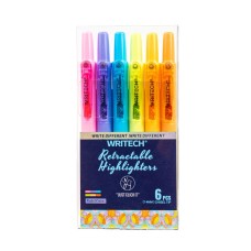 RESALTADOR WRITECH RETRACTABLE PASTEL x 6u