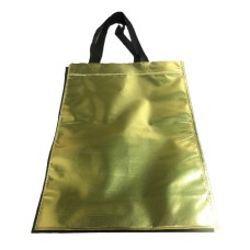 BOLSA TELA METALIZADA 30x40cm DORADA CON ASA x 10u