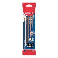LAPIZ NEGRO MAPED HB blister x 3u